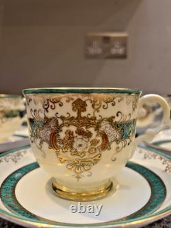 Vintage Meito China Porcelain Hand Painted & Gilded, 5 Tea Cups and Saucers