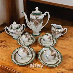Vintage Meito China Tea Set Hand Painted Japan Gold Tone Trim