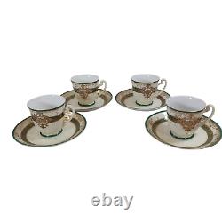Vintage Meito China Tea Set Hand Painted Japan Gold Tone Trim