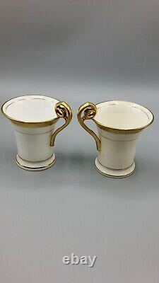 Vintage Mintons For Tiffany & Co. Set Of 6 Teacups & Saucers /22 Karet Gold Trim