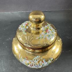 Vintage Murano Ruby And Gold Coffe Set Coffepot Cups Saucers Creamer Sugar