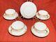 Vintage Noritake 4 Cups And 5 Saucers Hand Painted Roses With Beaded Gold Swag