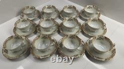 Vintage Noritake China Cups & Saucers Set of 12 Floral Gold Trim Japan