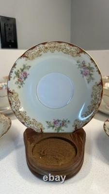 Vintage Noritake China Cups & Saucers Set of 12 Floral Gold Trim Japan