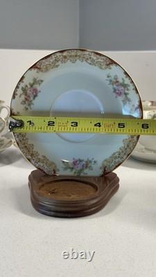 Vintage Noritake China Cups & Saucers Set of 12 Floral Gold Trim Japan