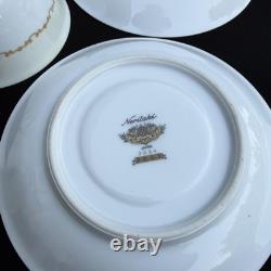 Vintage Noritake Posy 3034 Japan Tea Cups & Saucers Set 16pc Floral Gold Trim