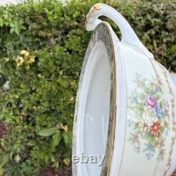 Vintage Noritake Posy 3034 Japan Tea Cups & Saucers Set 16pc Floral Gold Trim