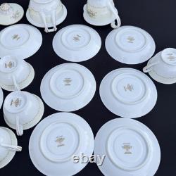 Vintage Noritake Posy 3034 Japan Tea Cups & Saucers Set 16pc Floral Gold Trim