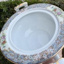 Vintage Noritake Posy 3034 Japan Tea Cups & Saucers Set 16pc Floral Gold Trim