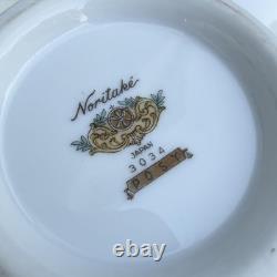 Vintage Noritake Posy 3034 Japan Tea Cups & Saucers Set 16pc Floral Gold Trim