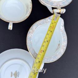 Vintage Noritake Posy 3034 Japan Tea Cups & Saucers Set 16pc Floral Gold Trim