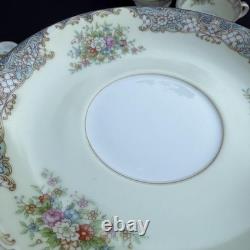 Vintage Noritake Posy 3034 Japan Tea Cups & Saucers Set 16pc Floral Gold Trim