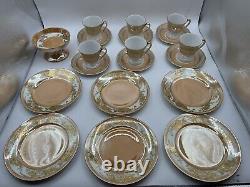 Vintage Noritake Set 19 Pieces Orange Lusterware Gold Bird Set RARE Japan
