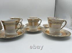 Vintage Noritake Set 19 Pieces Orange Lusterware Gold Bird Set RARE Japan