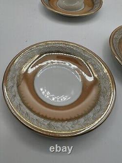Vintage Noritake Set 19 Pieces Orange Lusterware Gold Bird Set RARE Japan