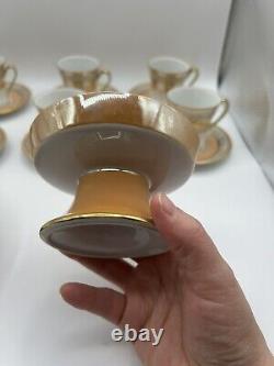 Vintage Noritake Set 19 Pieces Orange Lusterware Gold Bird Set RARE Japan