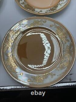 Vintage Noritake Set 19 Pieces Orange Lusterware Gold Bird Set RARE Japan