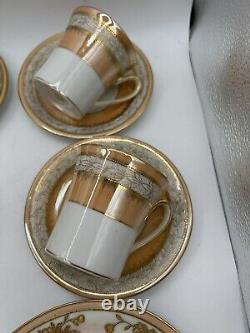 Vintage Noritake Set 19 Pieces Orange Lusterware Gold Bird Set RARE Japan