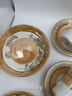 Vintage Noritake Set 19 Pieces Orange Lusterware Gold Bird Set RARE Japan