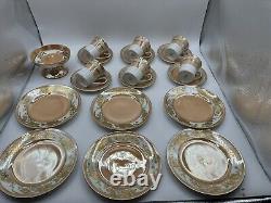 Vintage Noritake Set 19 Pieces Orange Lusterware Gold Bird Set RARE Japan