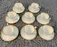 Vintage Oxford Bone China Bennington Tea Cups & Saucers Set 8 Gold Rim Made Usa