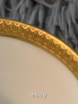 Vintage Oxford Bone China Bennington Tea Cups & Saucers Set 8 Gold Rim Made USA