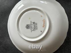 Vintage Paragon Bone China Teacup and Saucer rose and fruit pattern with gold