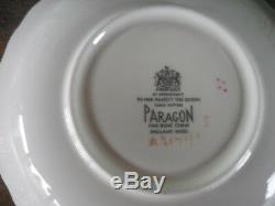 Vintage Paragon China Light Blue Tea Cup & Saucer Red & Pink Roses Gold Trim