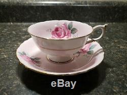 Vintage Paragon Double Warrant Cabbage Rose Tea Cup Saucer Bone China
