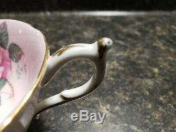 Vintage Paragon Double Warrant Cabbage Rose Tea Cup Saucer Bone China