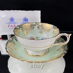 Vintage Paragon England Gold Filigree Cabbage Rose Spray Cup Saucer A2297/A