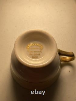 Vintage Pickard China 24k Gold Pilgrim Demitasse Tea Cups & Saucers Set of 12