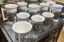 Vintage Portmerion Pottery Coffee Set And Saucers In Rare gold Section Design