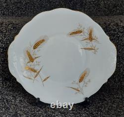 Vintage Queen Anne Tea Set Service Blue White Gold Wheat 38 Pieces Bone China