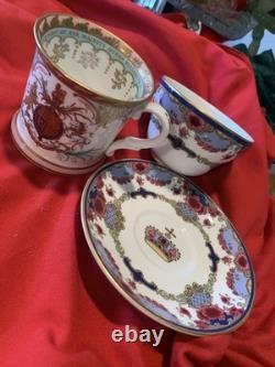 Vintage Queen Elizabeth Cups & saucers 80th birthday and 22kt Gold Pair MINT