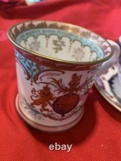 Vintage Queen Elizabeth Cups & saucers 80th birthday and 22kt Gold Pair MINT