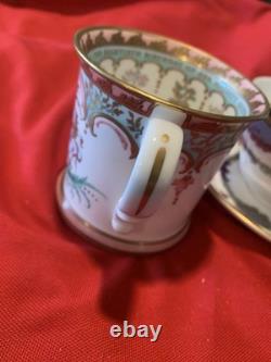 Vintage Queen Elizabeth Cups & saucers 80th birthday and 22kt Gold Pair MINT