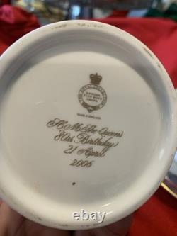 Vintage Queen Elizabeth Cups & saucers 80th birthday and 22kt Gold Pair MINT