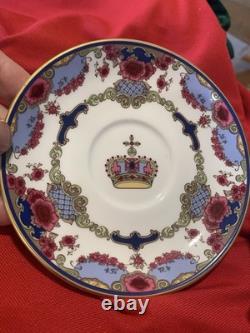 Vintage Queen Elizabeth Cups & saucers 80th birthday and 22kt Gold Pair MINT