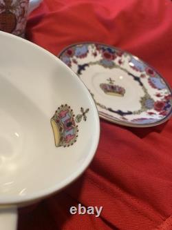 Vintage Queen Elizabeth Cups & saucers 80th birthday and 22kt Gold Pair MINT