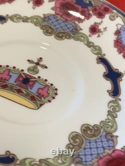 Vintage Queen Elizabeth Cups & saucers 80th birthday and 22kt Gold Pair MINT