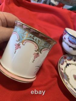 Vintage Queen Elizabeth Cups & saucers 80th birthday and 22kt Gold Pair MINT
