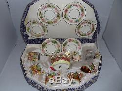 Vintage R. Capodimonte Cherub Tea Set Creamer Sugar Cups Saucers Gold Gilt