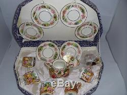 Vintage R. Capodimonte Cherub Tea Set Creamer Sugar Cups Saucers Gold Gilt