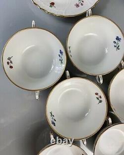 Vintage Richard Ginori Soup Cups/Saucers Fruits and Flowers (Set of 6)