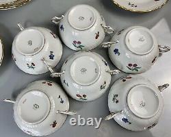 Vintage Richard Ginori Soup Cups/Saucers Fruits and Flowers (Set of 6)