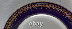 Vintage Romanov Cobalt Blue Gold Rim China Trios X 6 Cup Saucer Side Plate