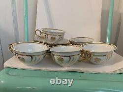Vintage Rosenthal Kronach-Germany Ivory Gold Daisy Tea Cups & Saucers
