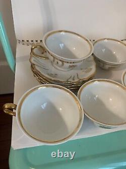 Vintage Rosenthal Kronach-Germany Ivory Gold Daisy Tea Cups & Saucers