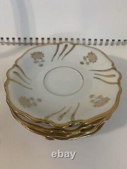 Vintage Rosenthal Kronach-Germany Ivory Gold Daisy Tea Cups & Saucers